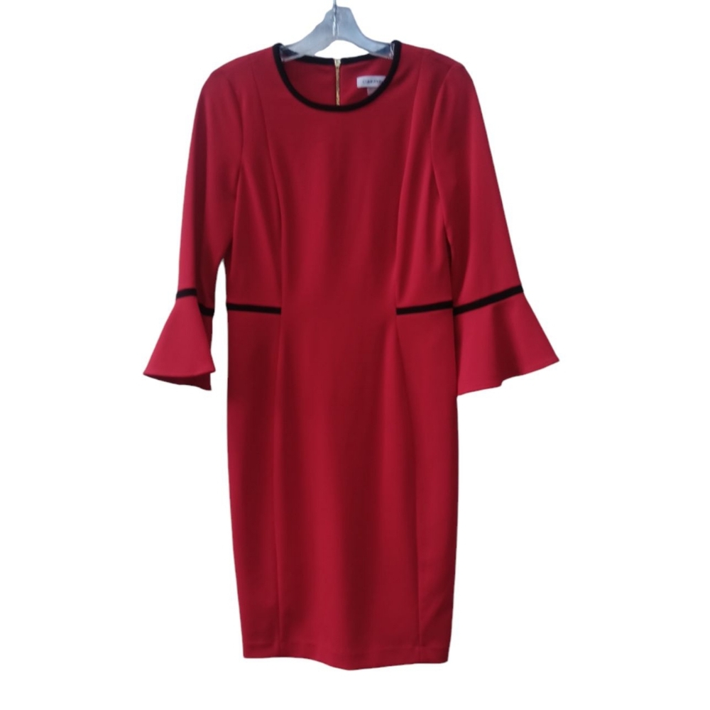 CALVIN KLIEN WOMEN'S ALL OCCASIONS DRESS RED/BLACK SIZE 8